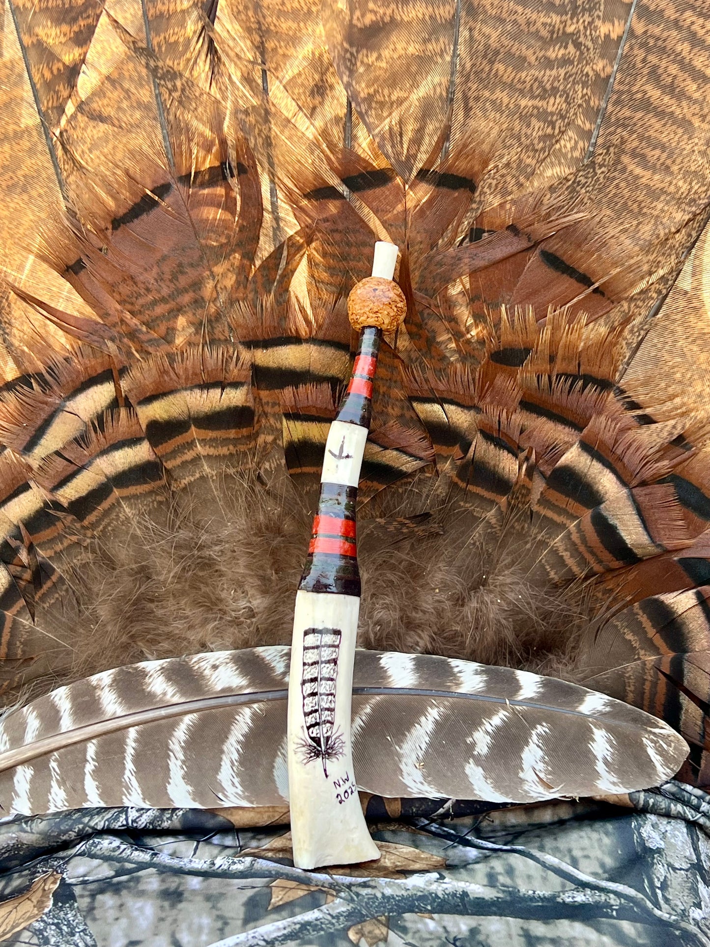 Wing Bone Turkey Call Orange/Camo